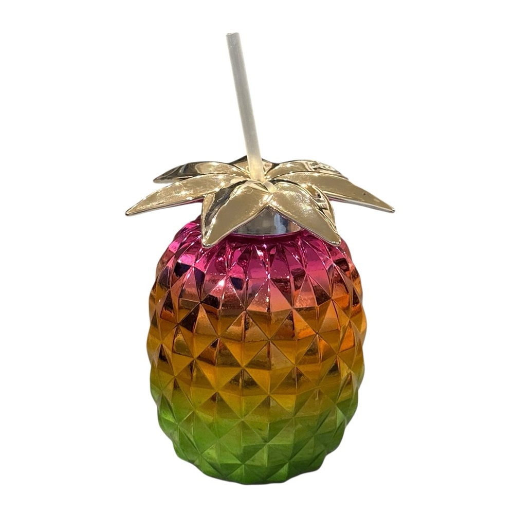 10/$25🦋 NWT CVS Colorful Pineapple Tumbler with Straw